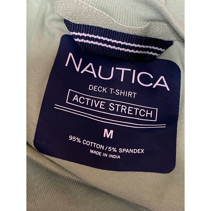 NEW Nautica Deck Men's Green Active Stretch Crew Pocket T Shirt Tee Top Size M