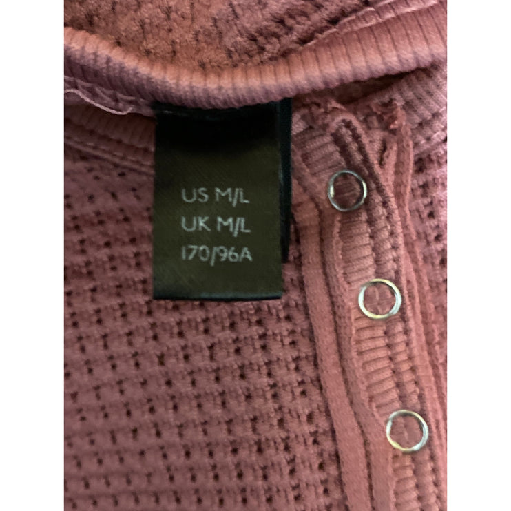 Out From Under Drew Seamless Waffle Knit Sleeveless Henley Crop Tank Bra Top M/L