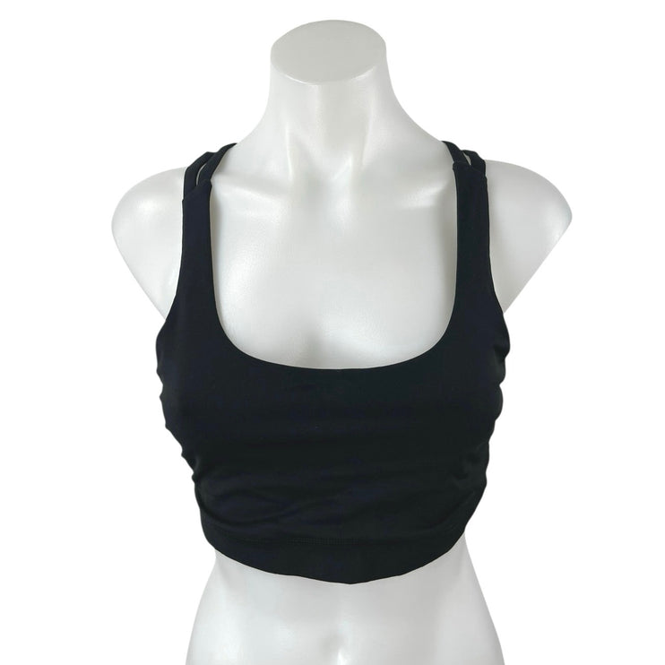 Lululemon Energy Black Sleeveless Cross Back Activewear Sports Bra Tank Top S/M