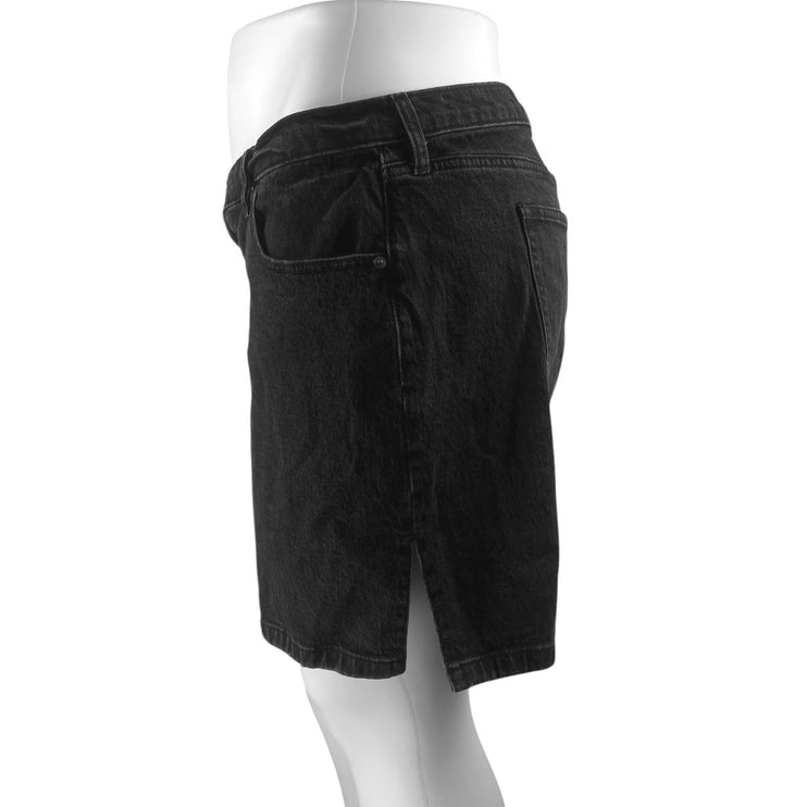 Abercrombie & Fitch The 7" Dad Womens' Black High Rise Denim Jean Shorts Size 36