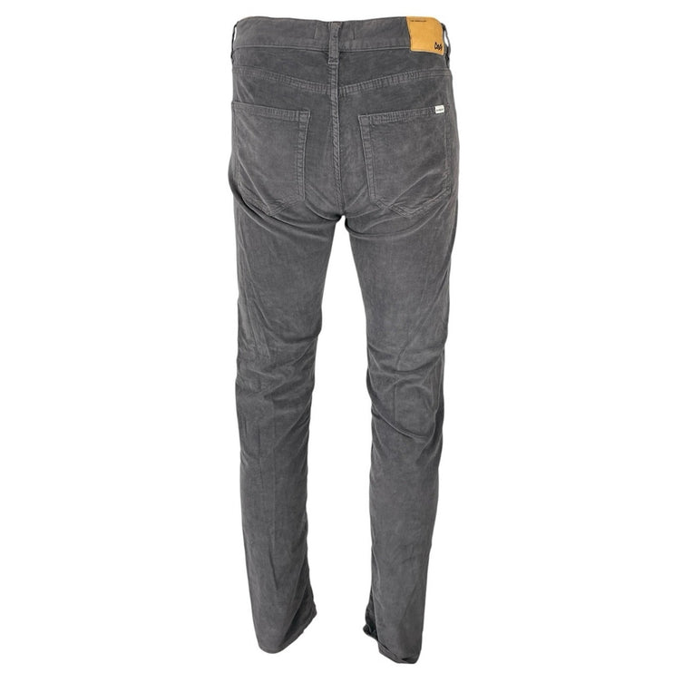 The Cords & Co Men's Gray Corduroy High Rise Slim Tapered Denim Jeans Pants 30