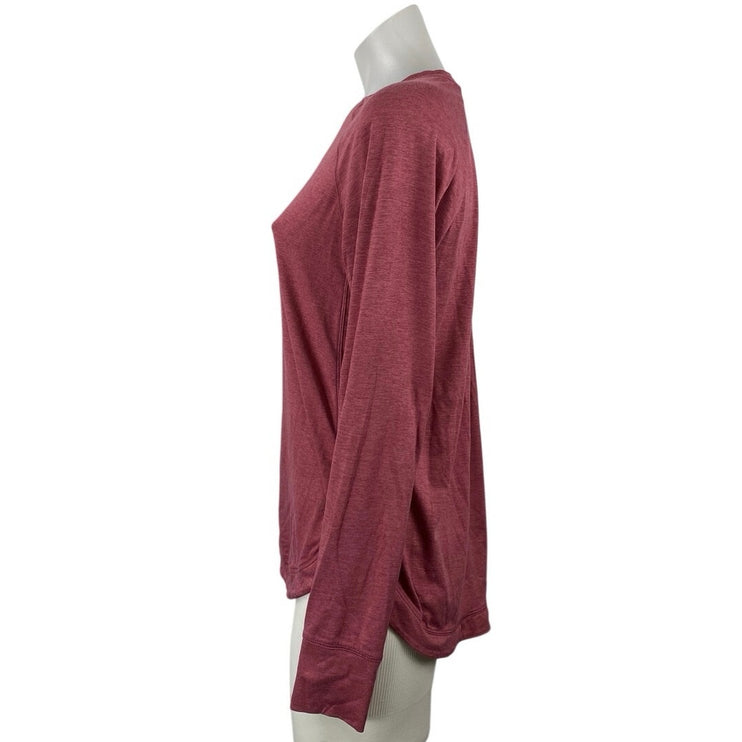 Apana Red Crew Neck Long Sleeve Gym Athletic Activewear Sweater Sweatshirt Top S