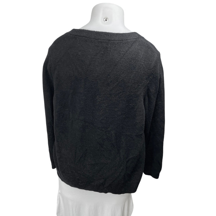 The Drop Women's Black Long Sleeve Button Down Cardigan Sweater Top Size 3X