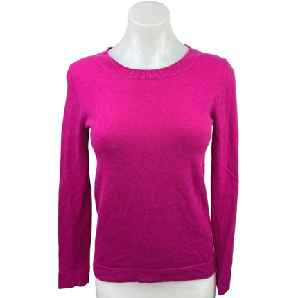 J.Crew Teddie Pink Wool Crewneck Long Sleeve Casual Pullover Sweater Top Sz XXS