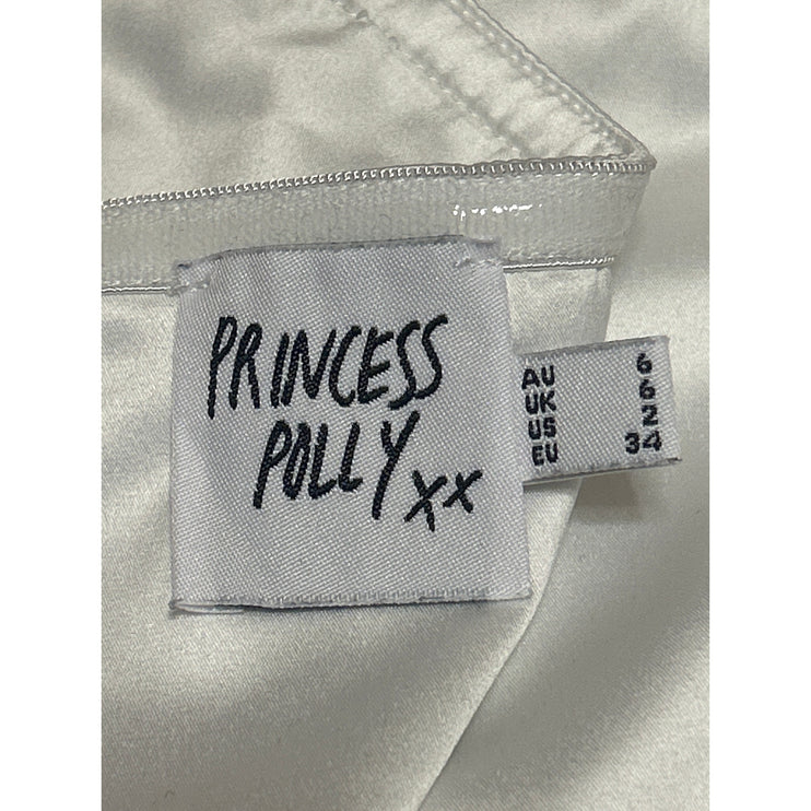 Princess Polly White Floral Lace Sleeveless Bandeau Corset Bustier Crop Top 2