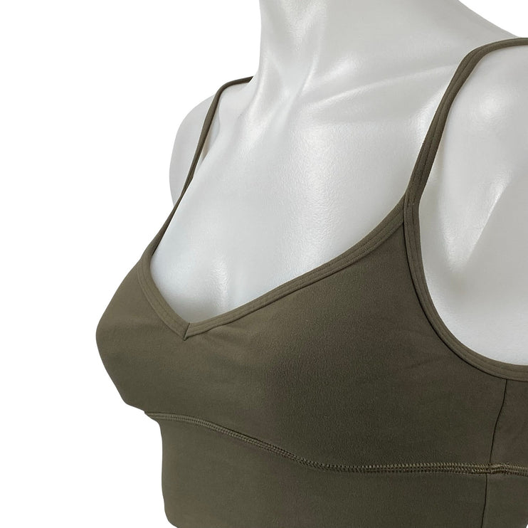 Lululemon Women's Green Yoga Workout Running Athletic Sports Bra Crop Top Size 2