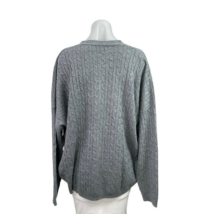 Rumored Gray Wool Cable Knit Long Sleeve V Neck Button Down Cardigan Sweater S