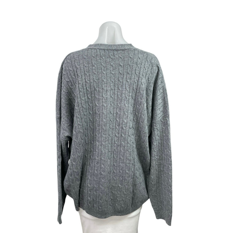 Rumored Gray Wool Cable Knit Long Sleeve V Neck Button Down Cardigan Sweater S