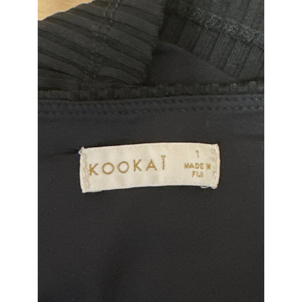 Kookai Women's Black Strapless Sleeveless Ribbed Knit Tube Bandeau Crop Top 1