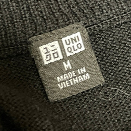 Uniqlo Women's Black Knit Crew Neck Button Down Long Sleeve Cardigan Sweater M