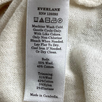 Everlane Women's Cream Wool Stretch Short Sleeve V Neck Polo Shirt Top Size XXS