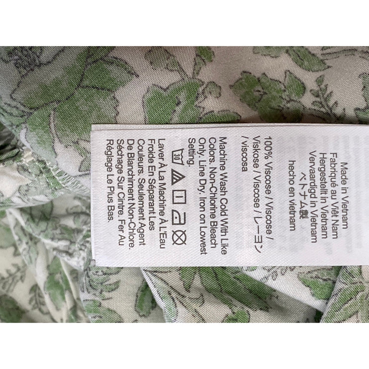 J.Crew Women's Green Floral Ruffle Sleeveless Cami Tank A Line Maxi Dress Size S