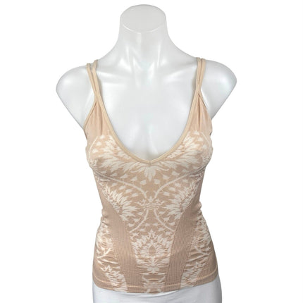 Free People Intimately Mercury Cream Beige Seamless Floral Cami Tank Top XS/S
