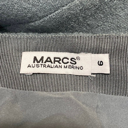 MARCS Women's Gray 100% Wool High Waisted Zip Flare A Line Mini Skirt Size 6