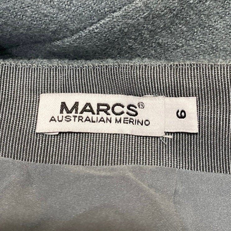MARCS Women's Gray 100% Wool High Waisted Zip Flare A Line Mini Skirt Size 6