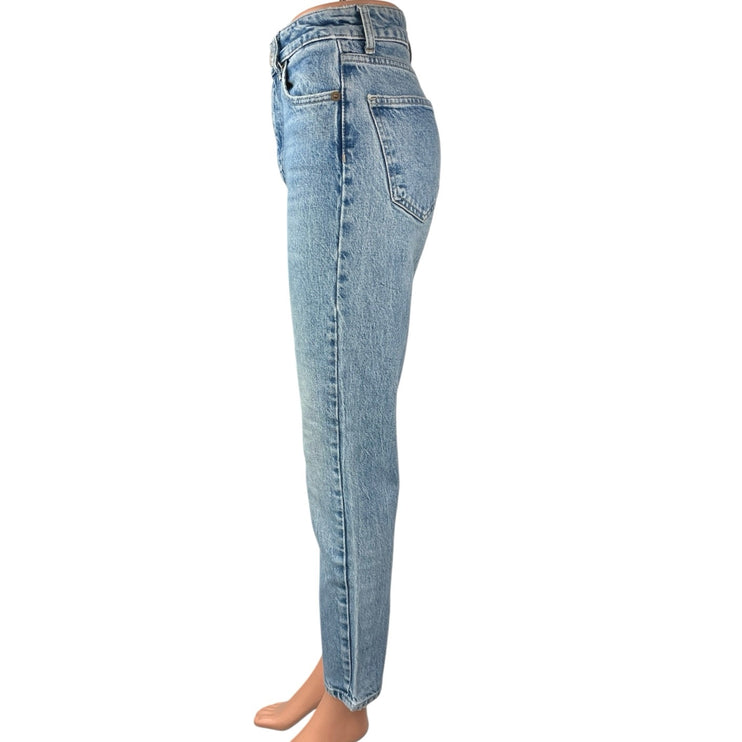 Zara Women's Blue Light Wash High Waisted Straight Ankle Denim Jeans Size 4