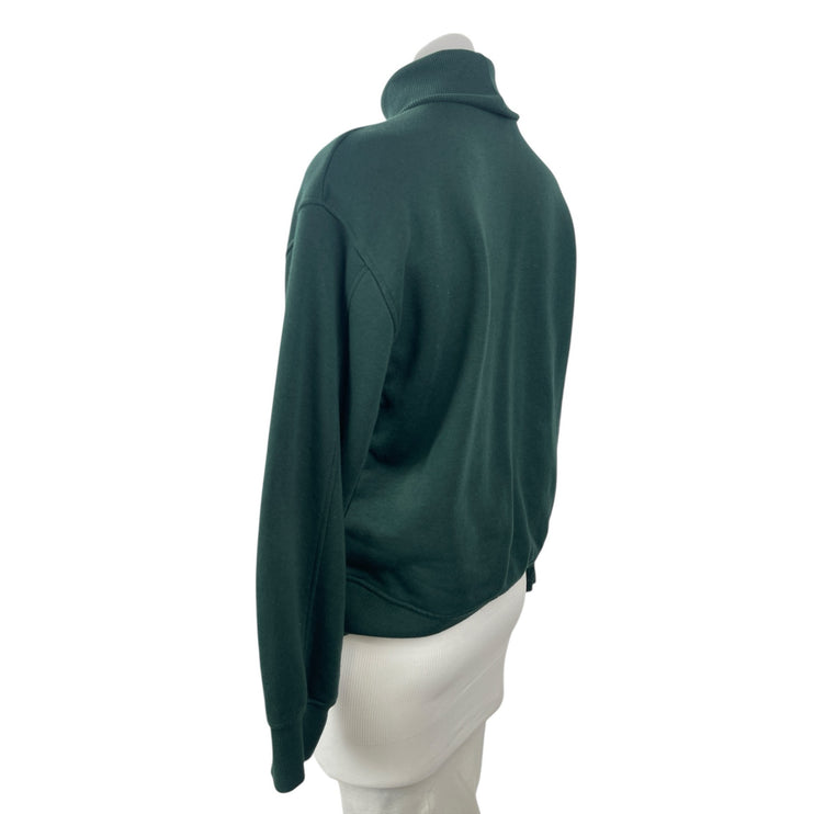 Zara Women's Green Long Sleeve Turtleneck Fleece Sweater Sweatshirt Top Size S