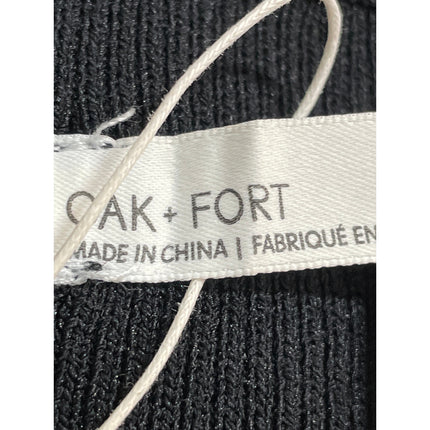 Oak + Fort Women's Black Ribbed Knit Cut Out Long Sleeve Mini Bodycon Dress Sz S