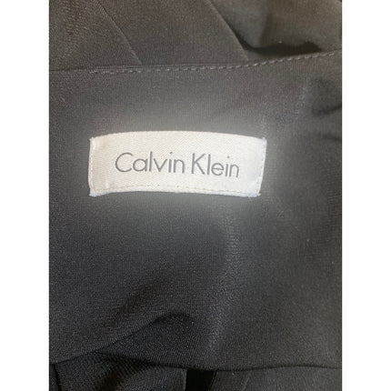 Calvin Klein Black Bell Sleeve Round Neck Stretch Cocktail Mini Sheath Dress L