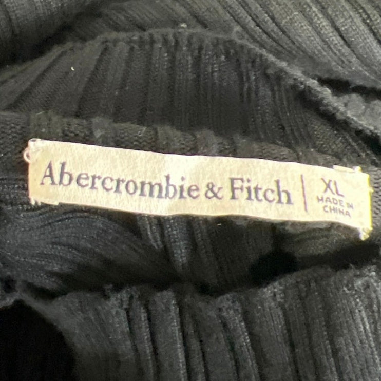 Abercrombie & Fitch Black Ribbed Sleeveless Mock Neck Sweater Vest Tank Top XL