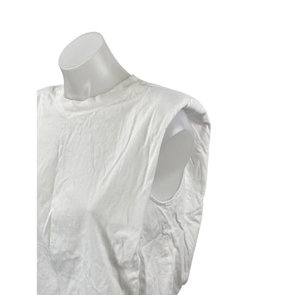 Aritzia Babaton Women's White Sleeveless Crew Neck Muscle Tee T-Shirt Tank Top S