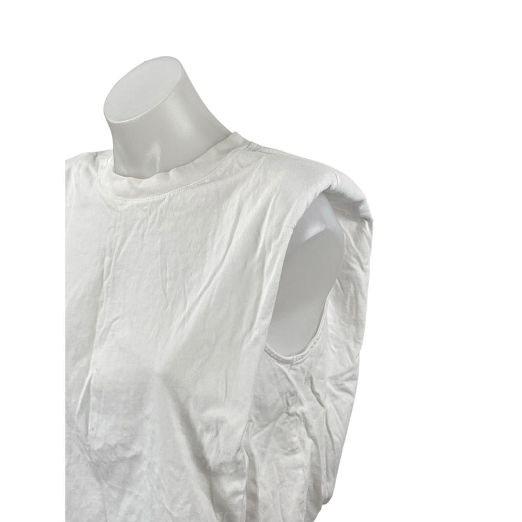 Aritzia Babaton Women's White Sleeveless Crew Neck Muscle Tee T-Shirt Tank Top S