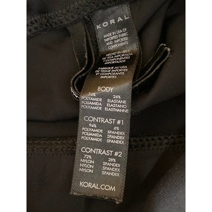 Koral Womens Black Pink Side Stripe Yoga Mid Rise Athletic Leggings Pants Size S