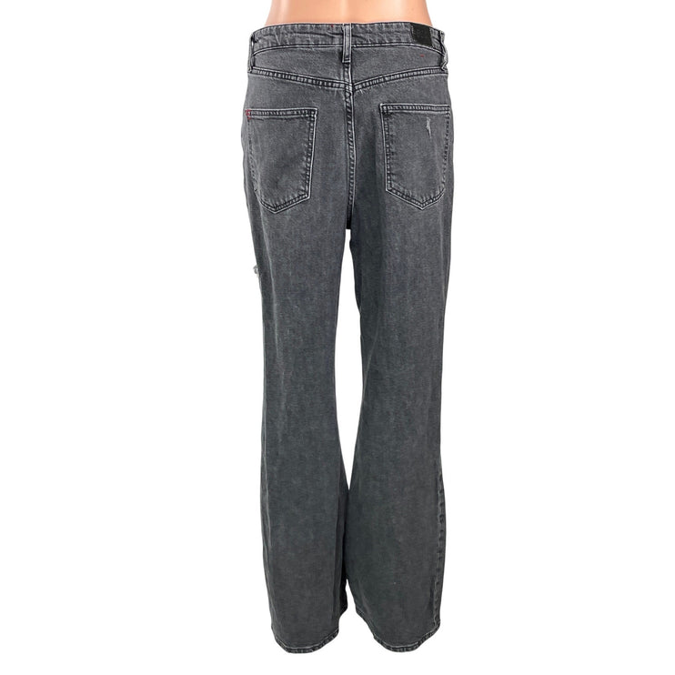 Urban Outfitters BDG Women's Black Washed Distressed Flare Denim Jeans Size 29