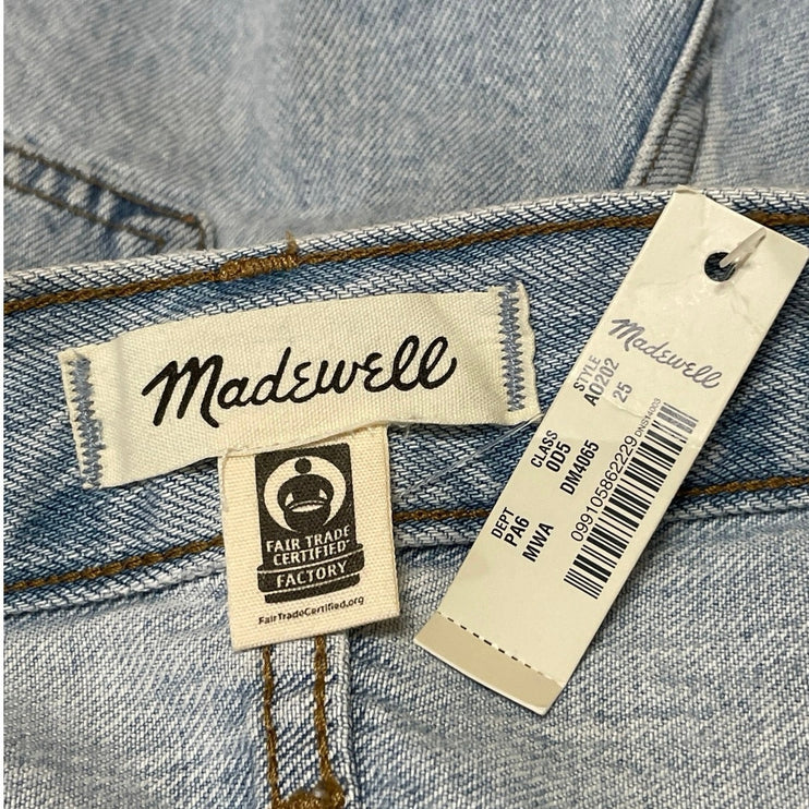 NEW Madewell Women's Blue High Rise Raw Hem Cut Off Denim Jean Shorts Size 25