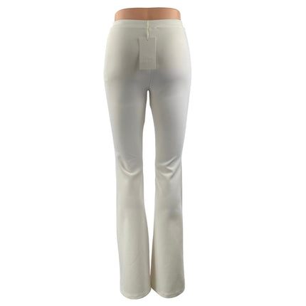 NEW Zara Women's White High Rise Flare Bootcut Bell Bottom Trousers Pants Size S