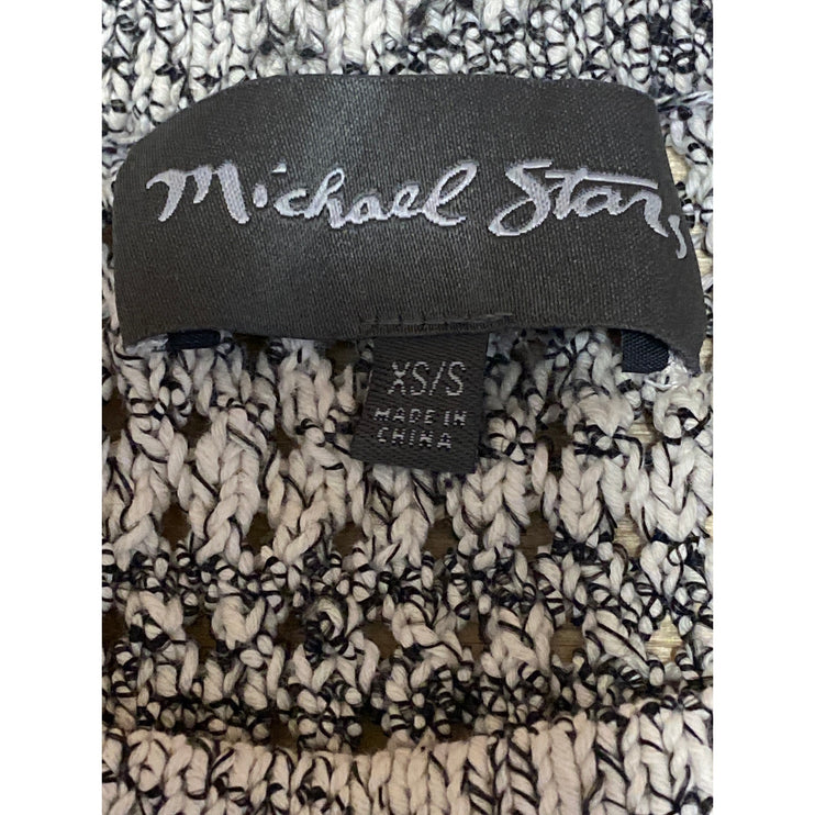 Michael Star Womens Marled Gray Knit Crew Neck Long Sleeve Crop Sweater Top XS/S