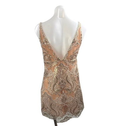 Free People Night Shimmers Paisley Sequin Sleeveless Mini Cami Tank Slip Dress 2