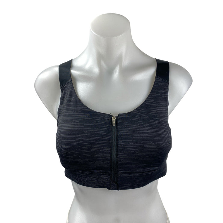 Outdoor Voices Black Heather Sleeveless Zip Front Sports Bra Crop Tank Top Sz S