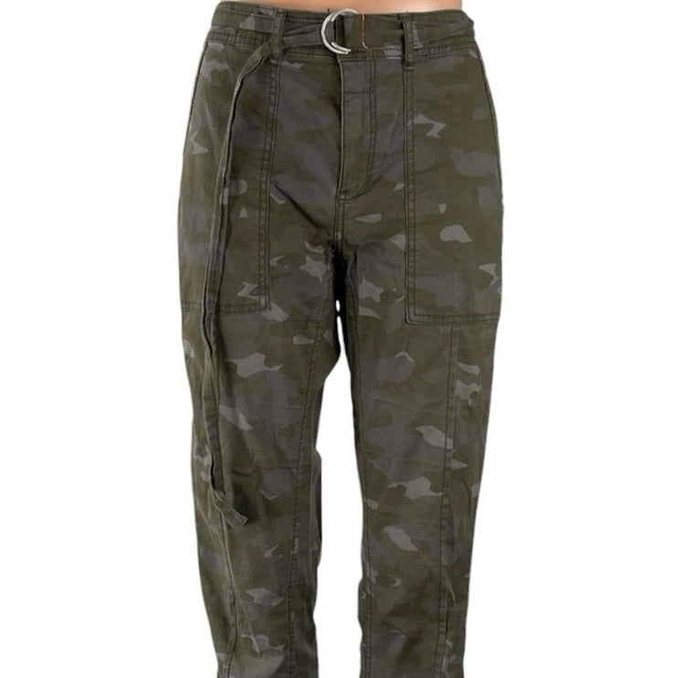 Anthropologie The Wanderer Green Camo Army Military Trousers Pants Size 28