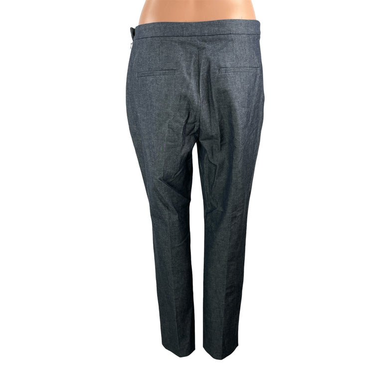 NEW Banana Republic Women's Gray Gold Button High Rise Trousers Pants Size 8R