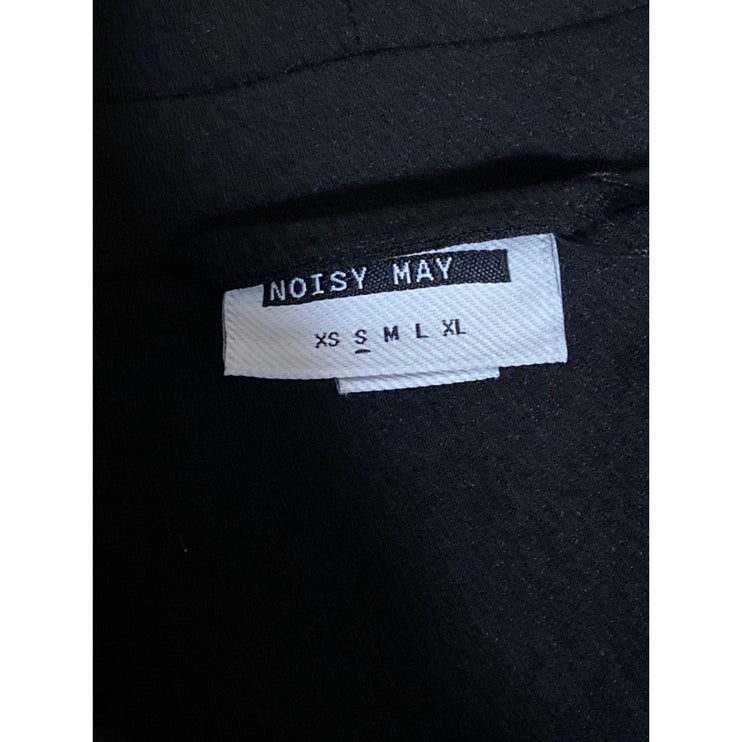 NEW Noisy May Black One Button Collared Long Sleeve Pocket Blazer Coat Jacket S