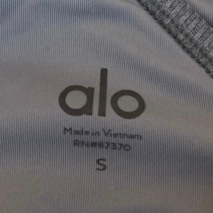 Alo Yoga Gray Rib Knit Sleeveless Cami Camisole Sports Bra Crop Tank Top Size S