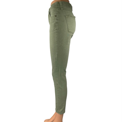 J.Crew Women's Green Mid Rise Skinny Leg Slim Fit Stretch Denim Jeans Pants 27