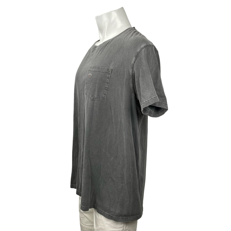 Noah NYC Core Logo Pocket Gray Crew Neck Short Sleeve Basic Tee T-Shirt Top Sz L