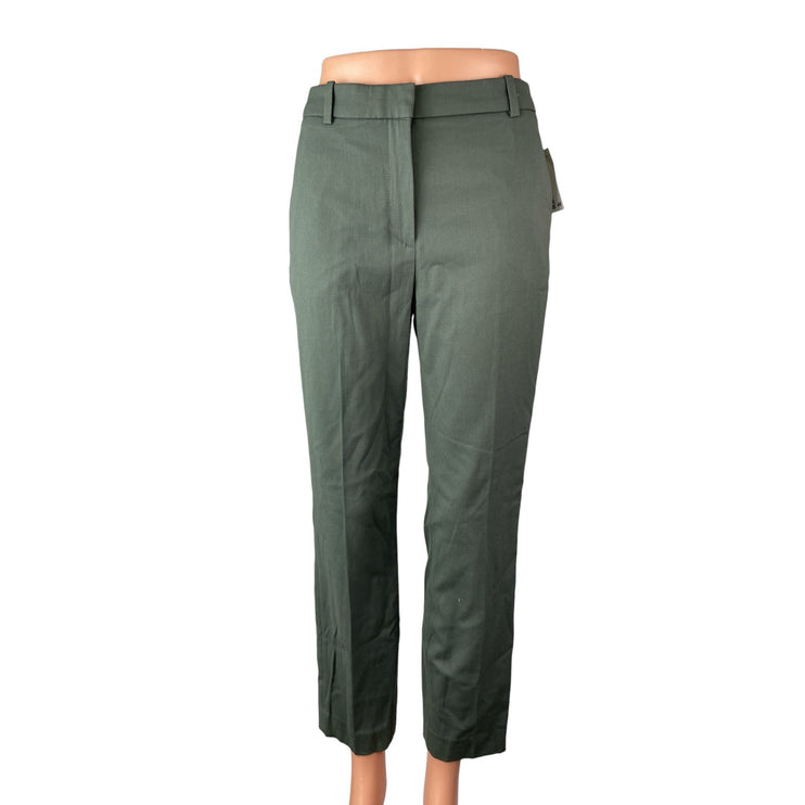 NEW H&M Men's Green Slim Slacks High Rise Straight Chino Trousers Dress Pants 2