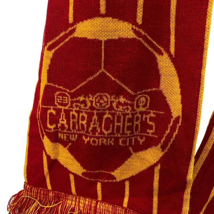Global Scarves Carragher's NYC Soccer Red Yellow Fringe Knit Shawl Wrap Scarf OS