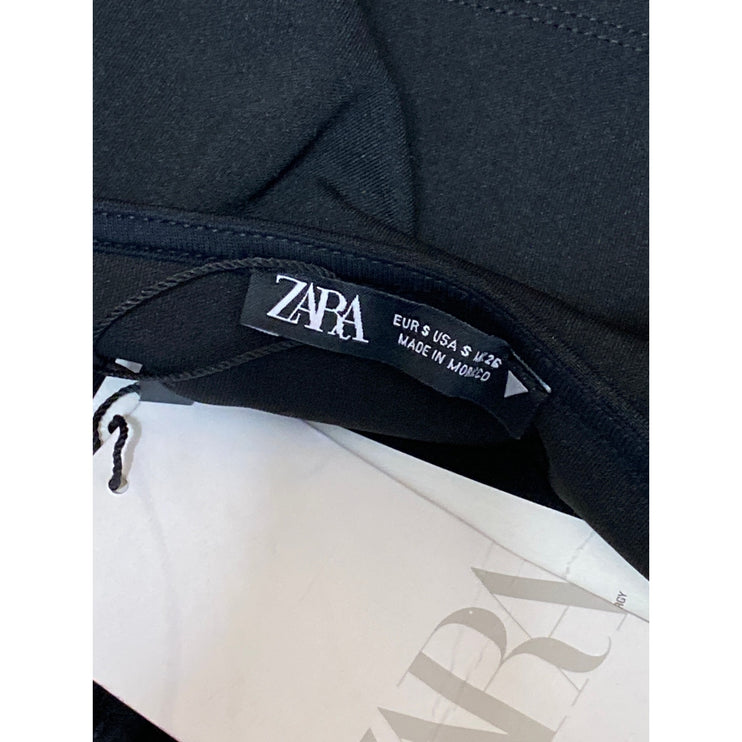 NEW Zara Women's Black Square Neck Notch Sleeveless Cami Tank Crop Top Size S