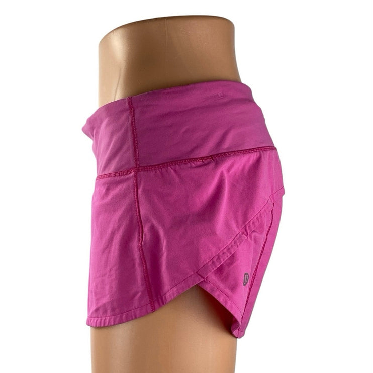 Lululemon Speed Up Women's Pink High Waist Yoga Athletic Running Shorts Size 6