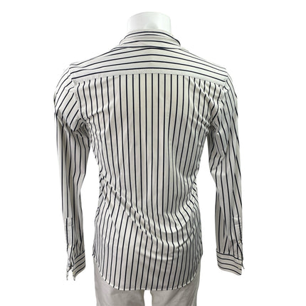 Zara Men's Black White Striped Slim Fit Long Sleeve Button Down Shirt Top Size S