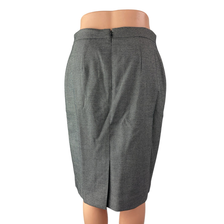 Ann Taylor Petite Women's Gray High Rise Knee Length Straight Pencil Skirt Sz 4