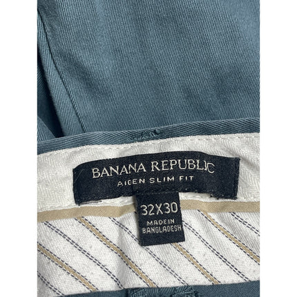 Banana Republic Aiden Blue High Rise Slim Fit Straight Trouser Chino Pants 32x30