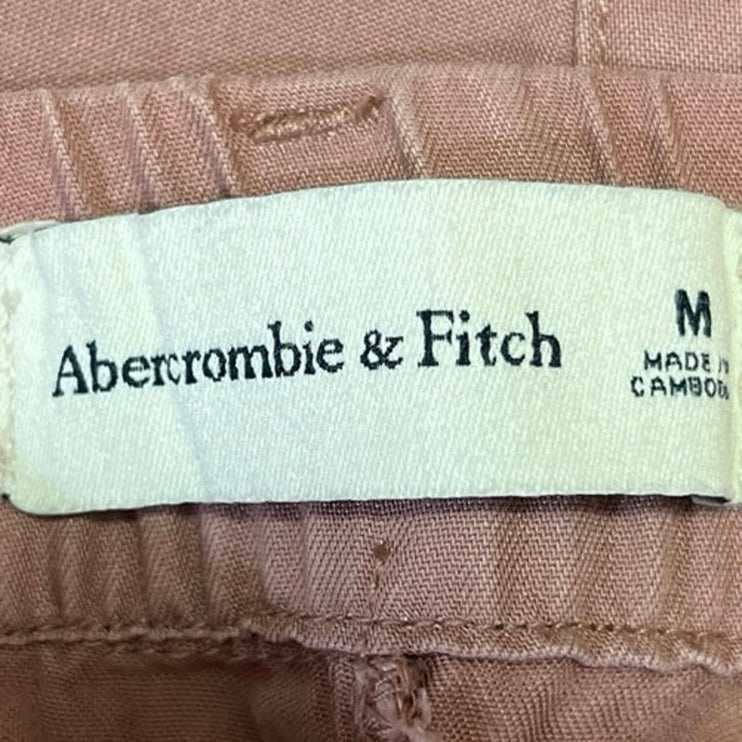 Abercrombie & Fitch Tan High Rise Front Pleated Wide Leg Career Dress Pants Sz M