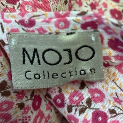 Mojo Pink Floral Print Sleeveless Bow Tie Ruffle Strap Crop Tank Top Size S/M