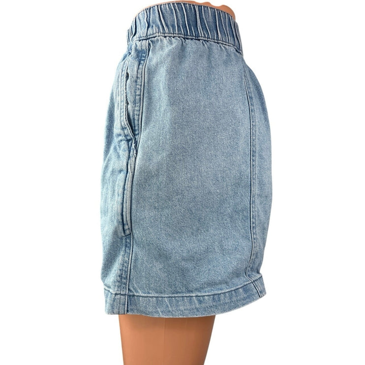 Madewell Women's Blue Medium Wah High Waist Elastic Waist Denim Jeans Shorts S