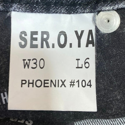 Ser.O.Ya Sammy Black Distressed Mid Rise Vintage Denim Jeans Bermuda Shorts 30